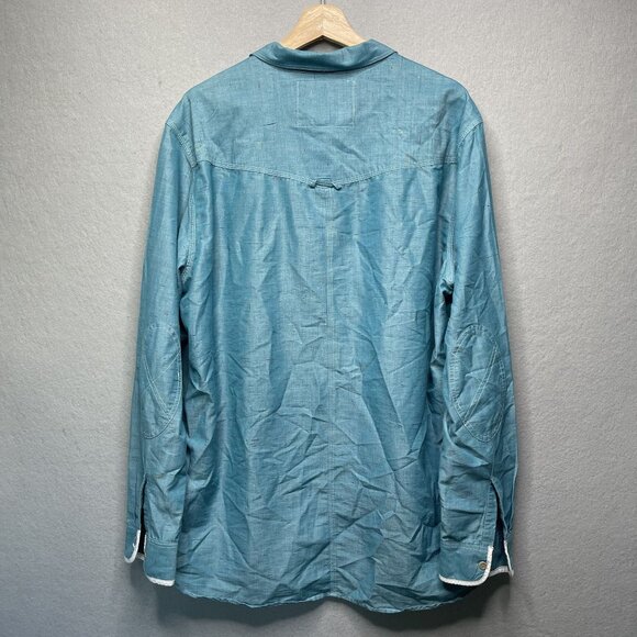 Quiksilver Mens XXL Chambray Button-Up Shirt Skater Surfer - Picture 3 of 4